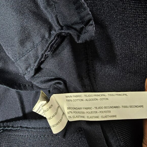 Denim & Flower Ricky Singh Bomber Jacket Mens Size L Navy Blue w/ Yellow Stripes - Picture 3 of 10